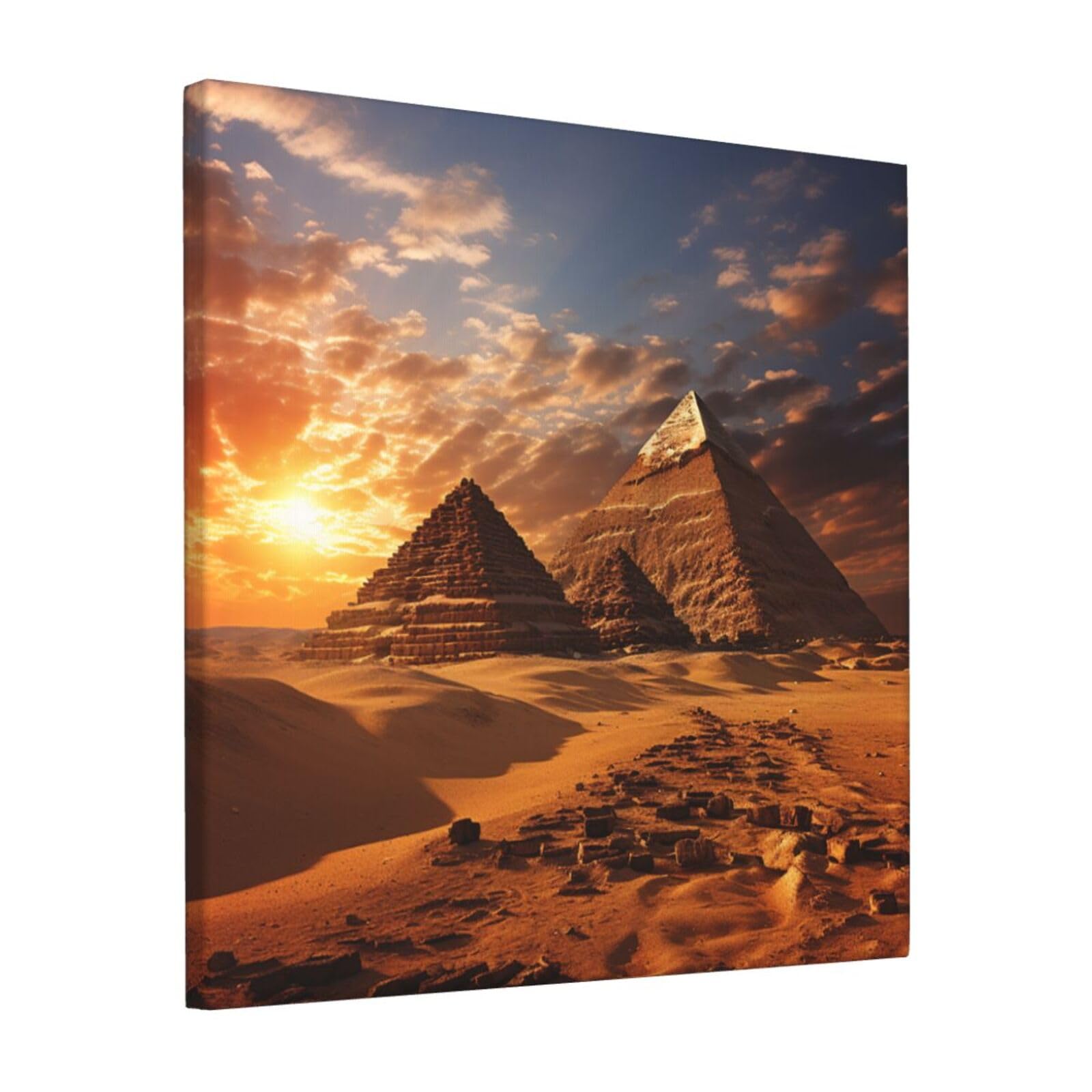 FodPand Egyptian pyramids Canvas Wall Art for Living Room Wall Decor 12"x12" Modern Artwork Painting Pictures Hanging Canvas Prints Aesthetic Wall Art for Bedroom Bathroom Office Wallart Decor