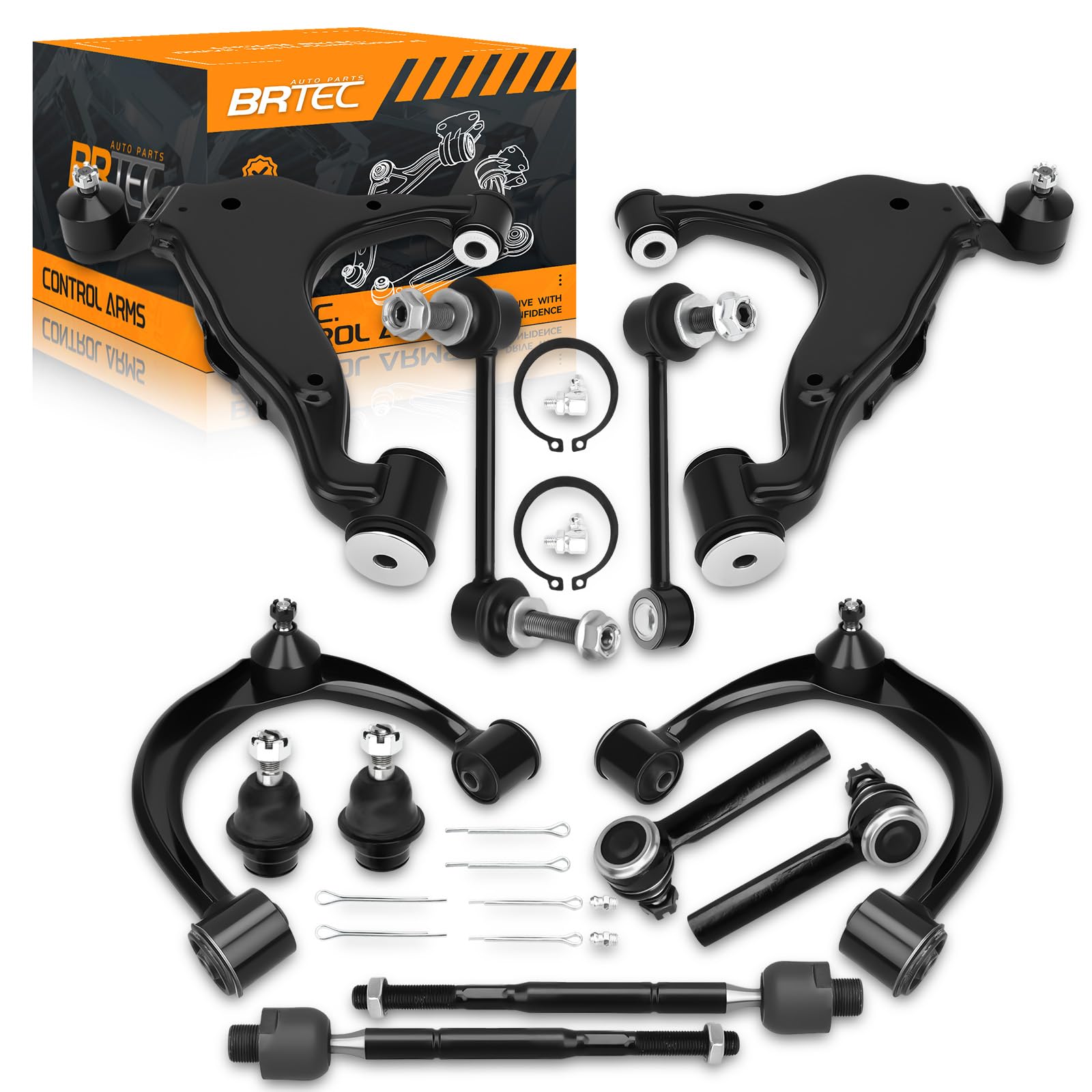 BRTEC Front Suspension Kit for Toyota 4Runner 2003-2009 FJ Cruiser 2007-2009; Lexus GX470 2003-2009 Upper & Lower Control Arms w/Ball Joints + Sway Bar End Links + Outer Inner Tie Rod Ends BCCAK1330-image-14