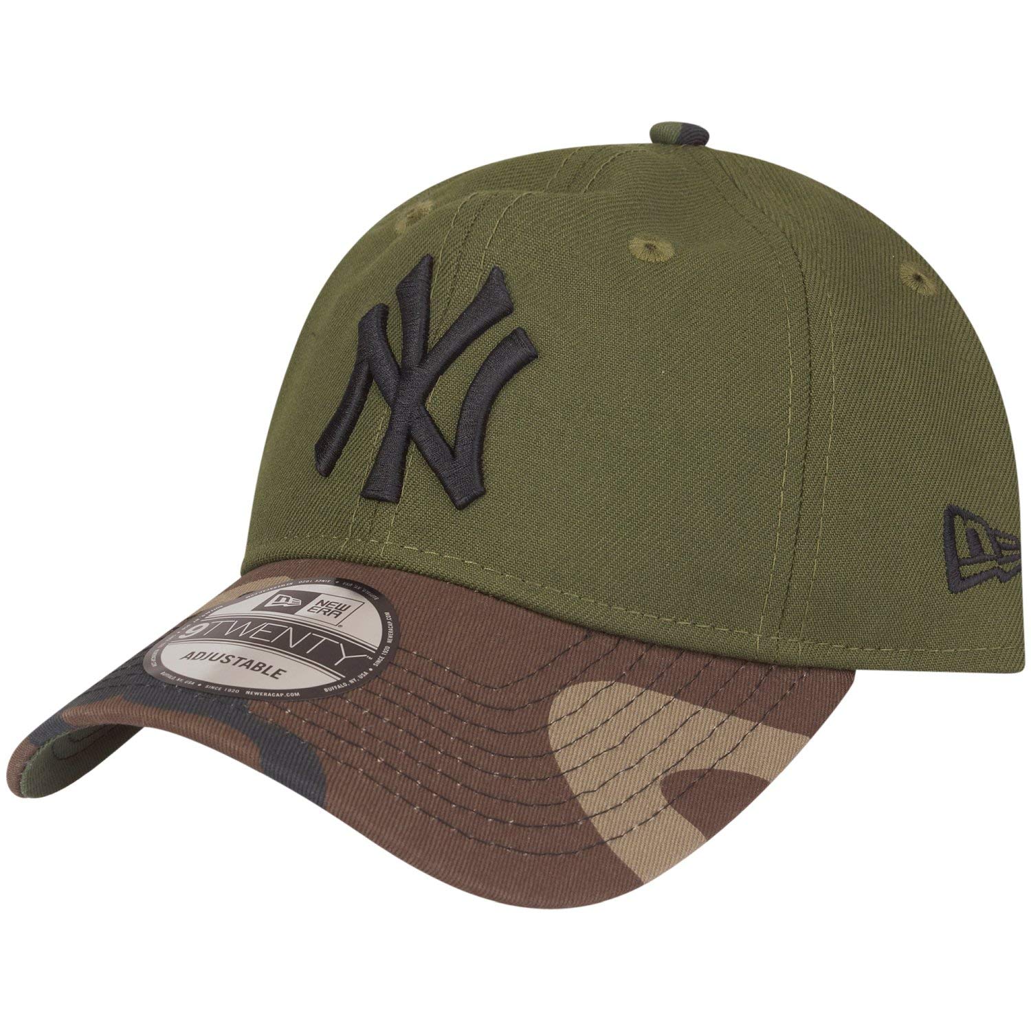 New Era Unisex Olive 9Twenty Strapback Cap - New York Yankees Wood - One Size