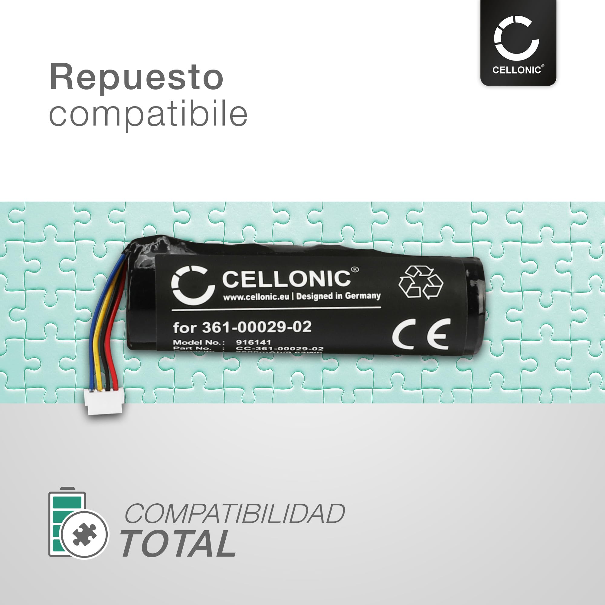 CELLONIC 1x Batería para Collar de Perros/Mascotas Compatible con Garmin Alpha 100, Astro 320, TT15, 361-00029-02 - (2600mAh, 3.7V)