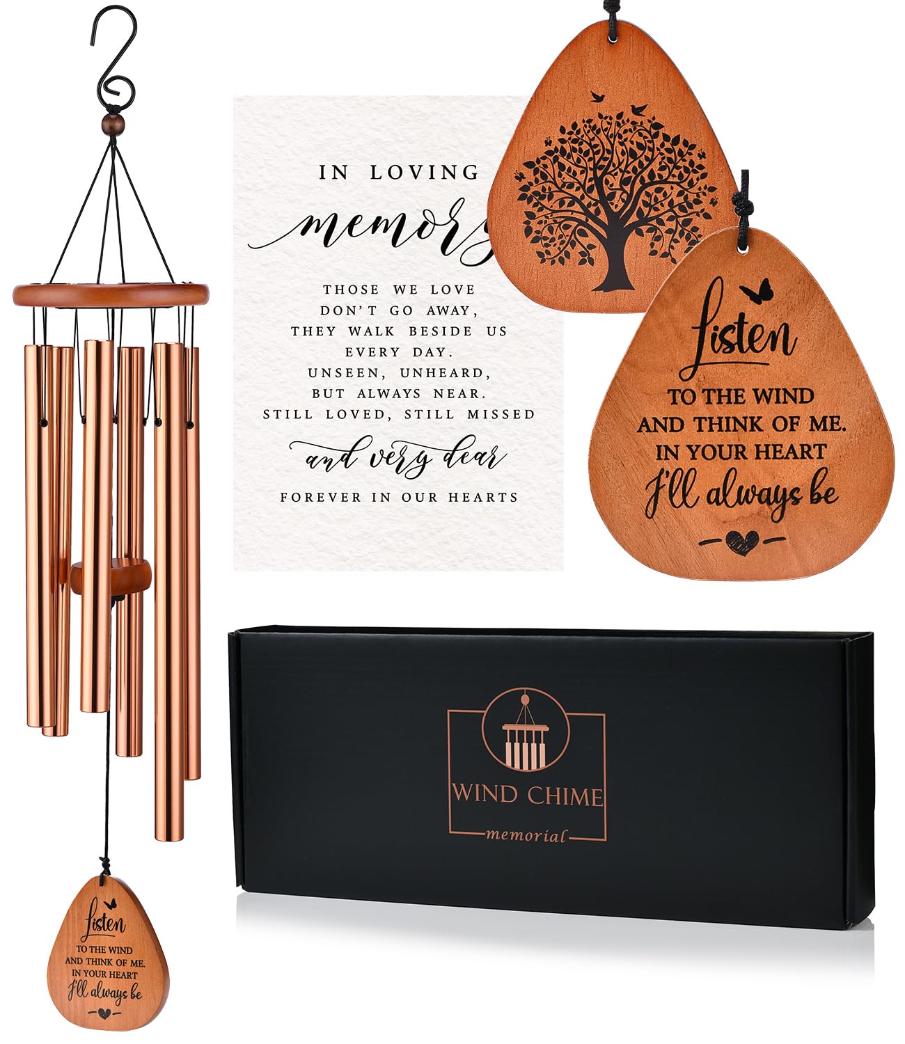 AMBOBE Memorial Wind Chimes Gifts, Sympathy Wind Chimes, Sympathy Gifts for Loss of Loved One, Bereavement Gift Baskets, Home Decor Outdoor Garden, Soothing Melodic Tones for Grieving Hearts