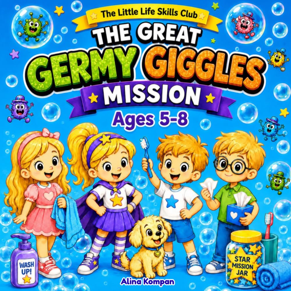 The Great Germy Giggles Mission: A Funny Hygiene Habits Story and Coloring Book for Kids Ages 5–8 (The Little Life Skills Club)
