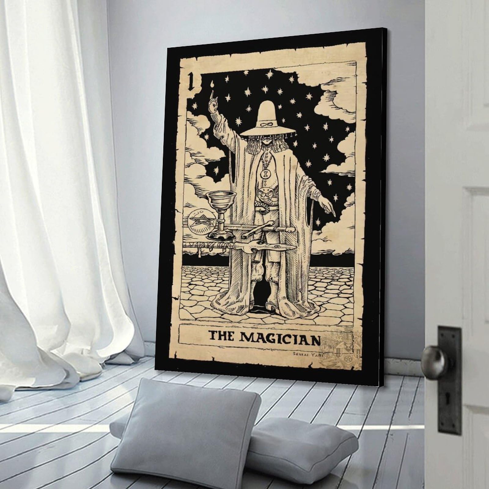Quadro Da Parete Gotico 'Il Mago' – Stampa Su Pannello Rigido 30x42 Cm. Decorazione Stile Tarocco Per Casa O Studio.