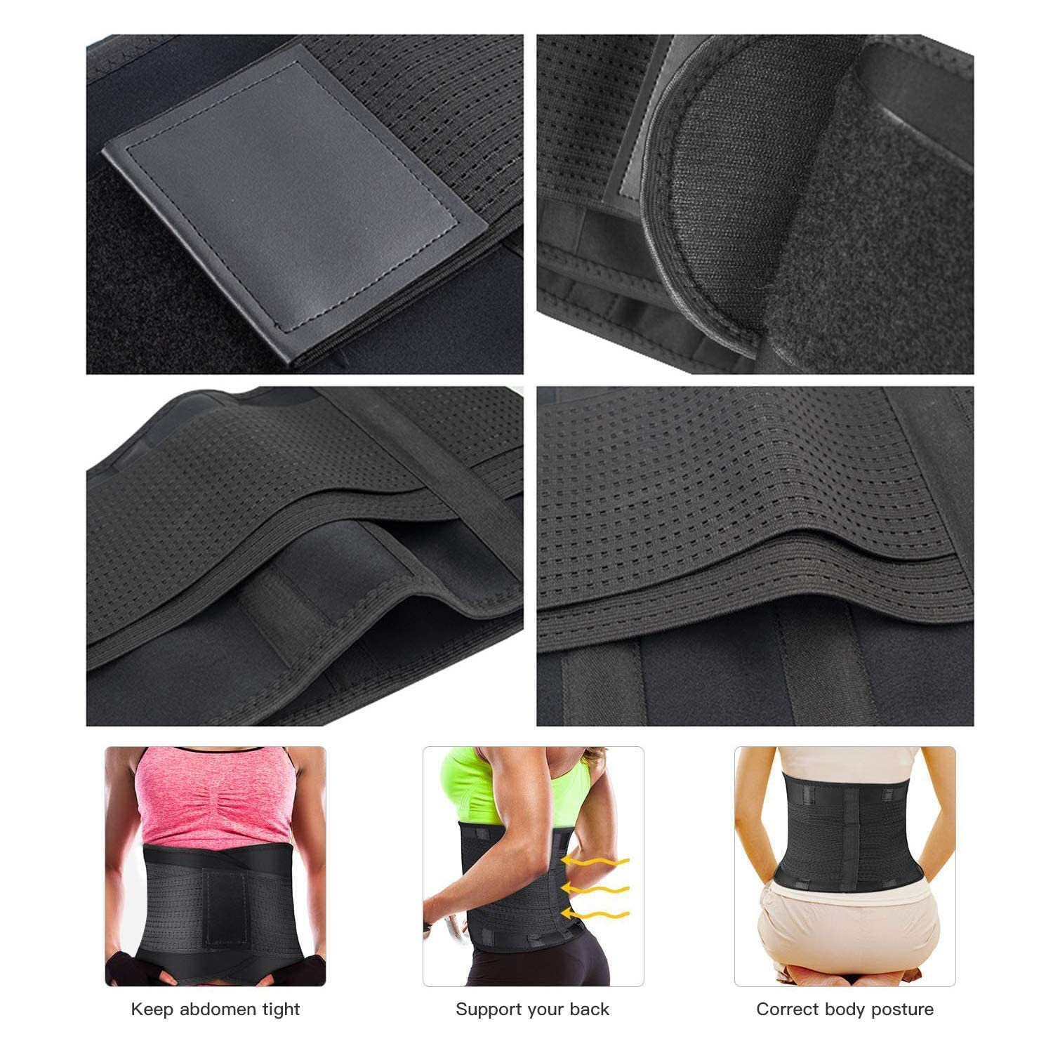 SYXUPAP Fascia Lombare Supporto Schiena, Sollievo a Dolore, Sciatica, Ernia del Disco ecc, Doppia Regolazione Perfetta Vestibilità