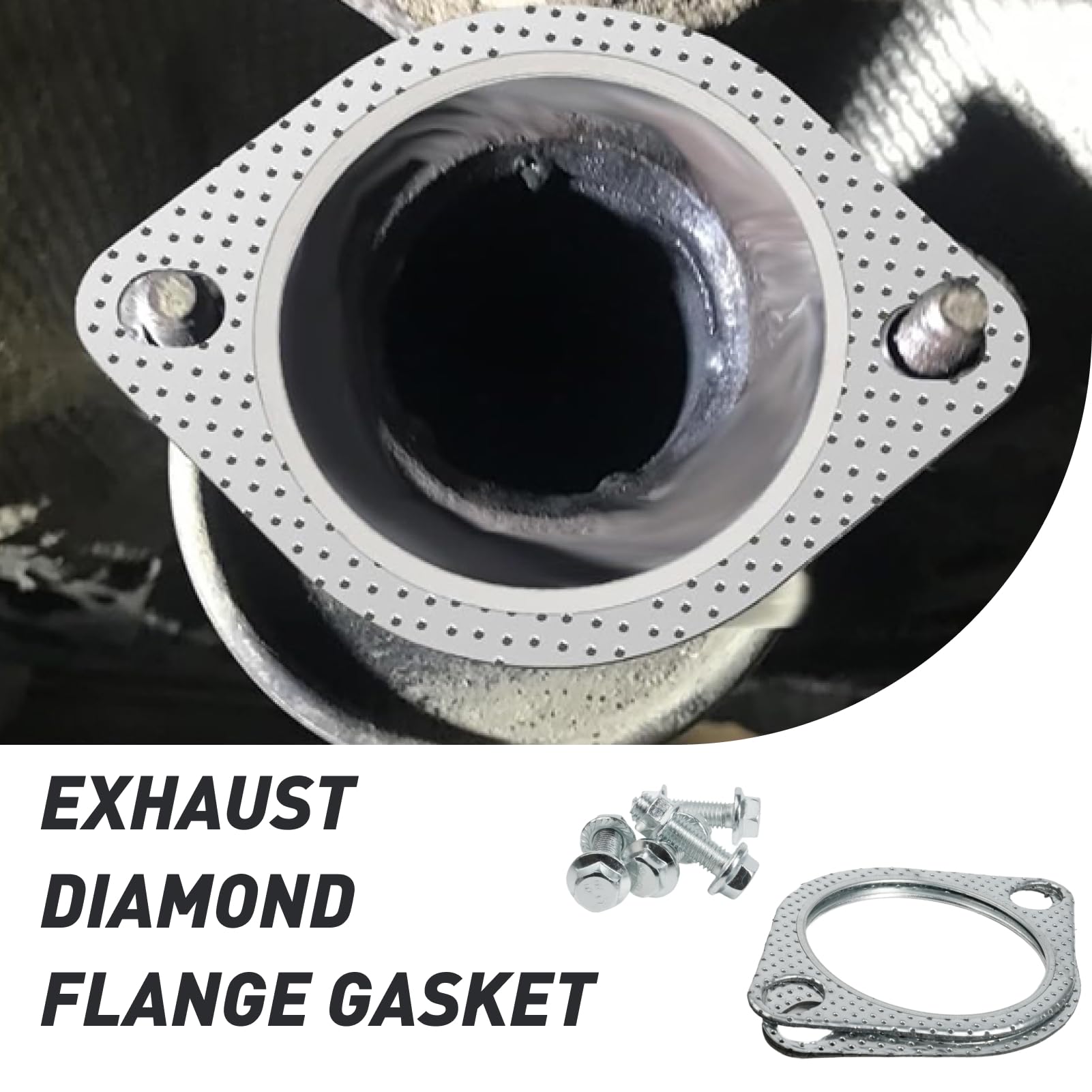 Guarnizione flangia di scarico 70mm 2,75 pollici 4 bulloni 4 dadi per tubi di scarico