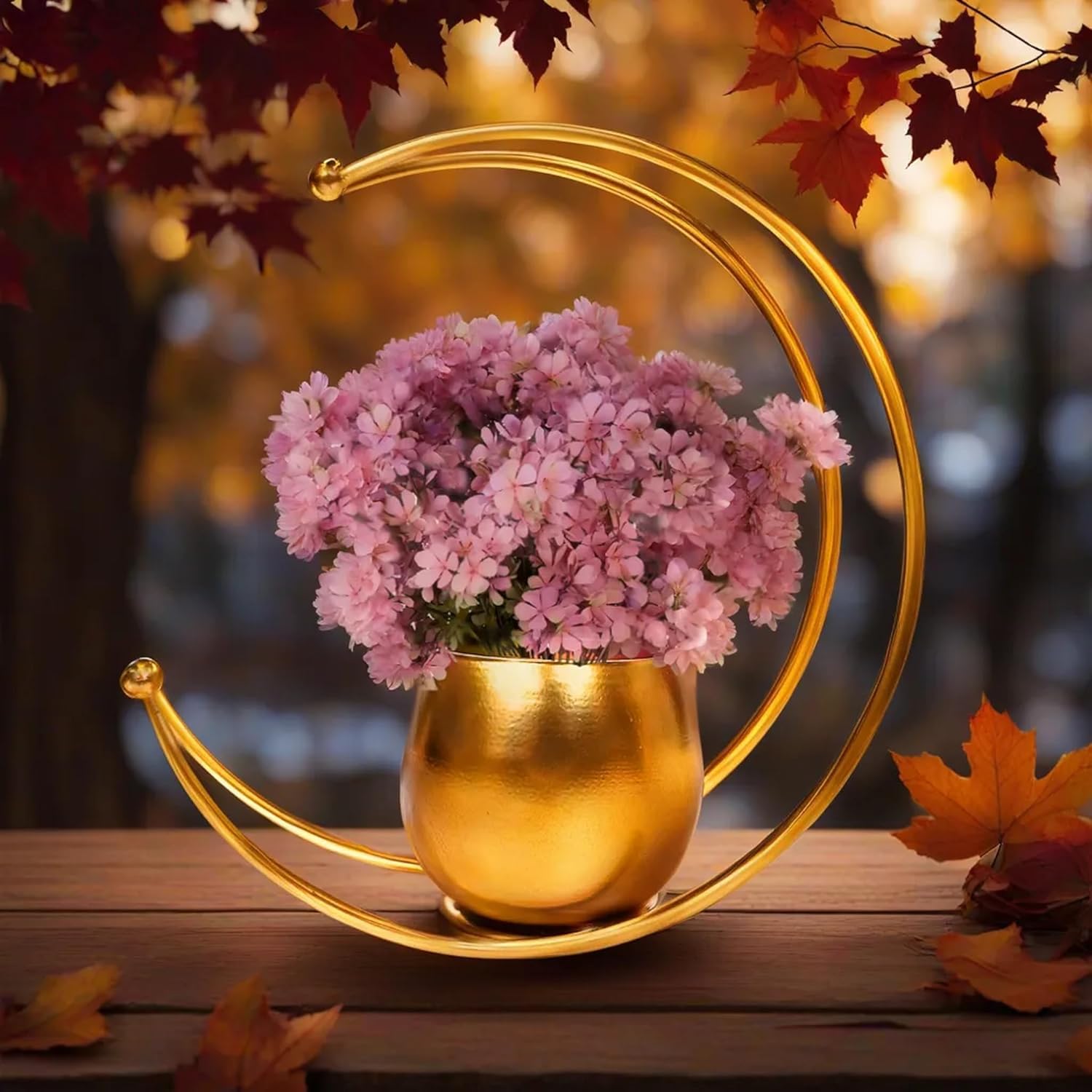 FUNTEREST Metal Gold Flower Vase for Vintage Antique Home Decor | Decorative Vintage Table Gold Flower Vase for Home Decoration Moon Vase (Flowers Not Included) (B0D9TBX51W) Amazon Price History, Amazon Price Tracker