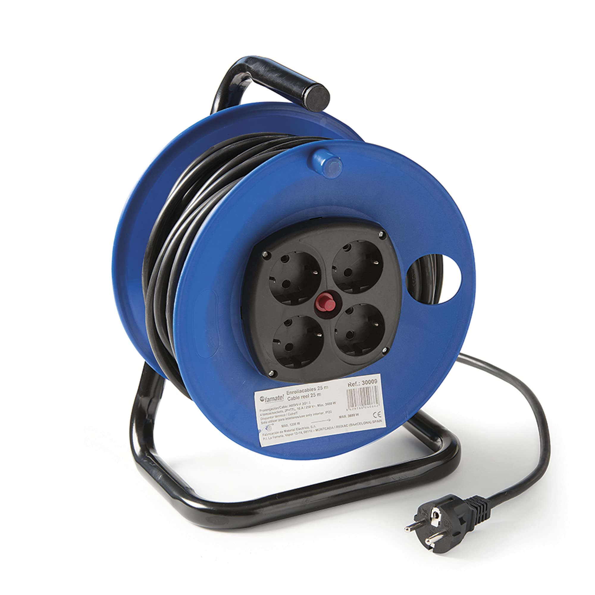 Enrouleur Câble FAMATEL 25m 4 Prises - Disjoncteur Intégré IP67