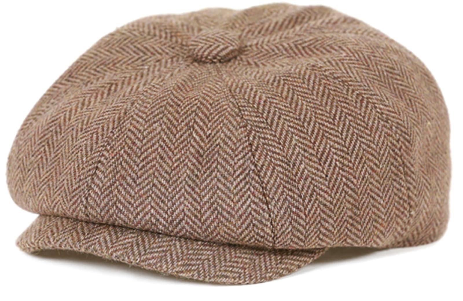 MCWTH Cappellini vintage per bambini piccoli, cappelli piatti in tweed per paggettone per bambini 2-8 anni