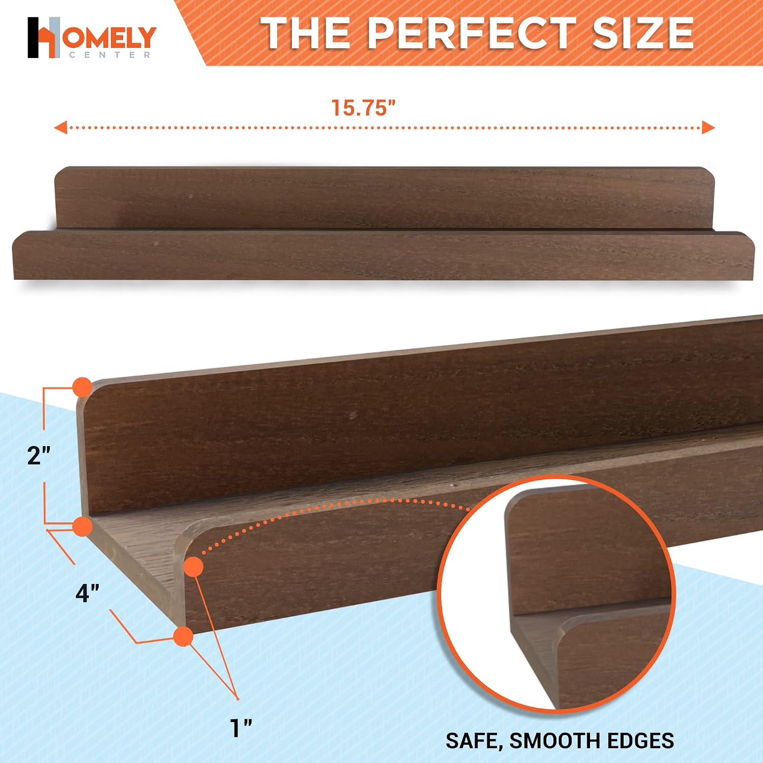 16 inch Floating Shelves for Wall Set of 3 - Rustic Wall Mounted Picture Ledge Shelf for Living Room, Kitchen, Bedroom, Bathroom Home Decor Display, Picture Shelf with Ledge