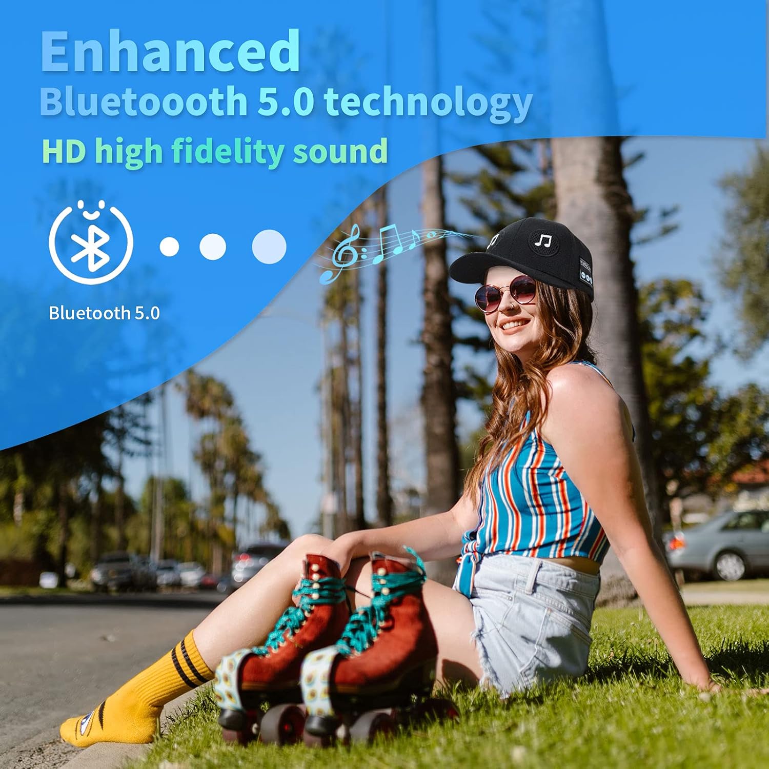 Suреr Brаndѕ Bluetooth Hat with Speaker Portable Musical Cap Adjustable Hands Free Wireless Hat Great Gifts