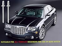 Vista 8 de 1 par de remaches de roseta GM NOS de acero inoxidable para Ford Chrysler AMC VIN etiqueta de puerta (1)