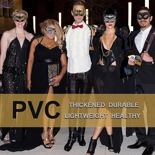 Miniatura 7 de MYMENU Máscara de máscaras para hombres y mujeres, máscaras venecianas vintage griegas, máscaras retro para Halloween, Carnaval, Mardi Gras,