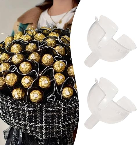 Miniatura 6 de Beavorty 60 soportes de chocolate transparente base de ramo de chocolate bandeja de chocolate redonda de plástico soporte de ramo de bolas de