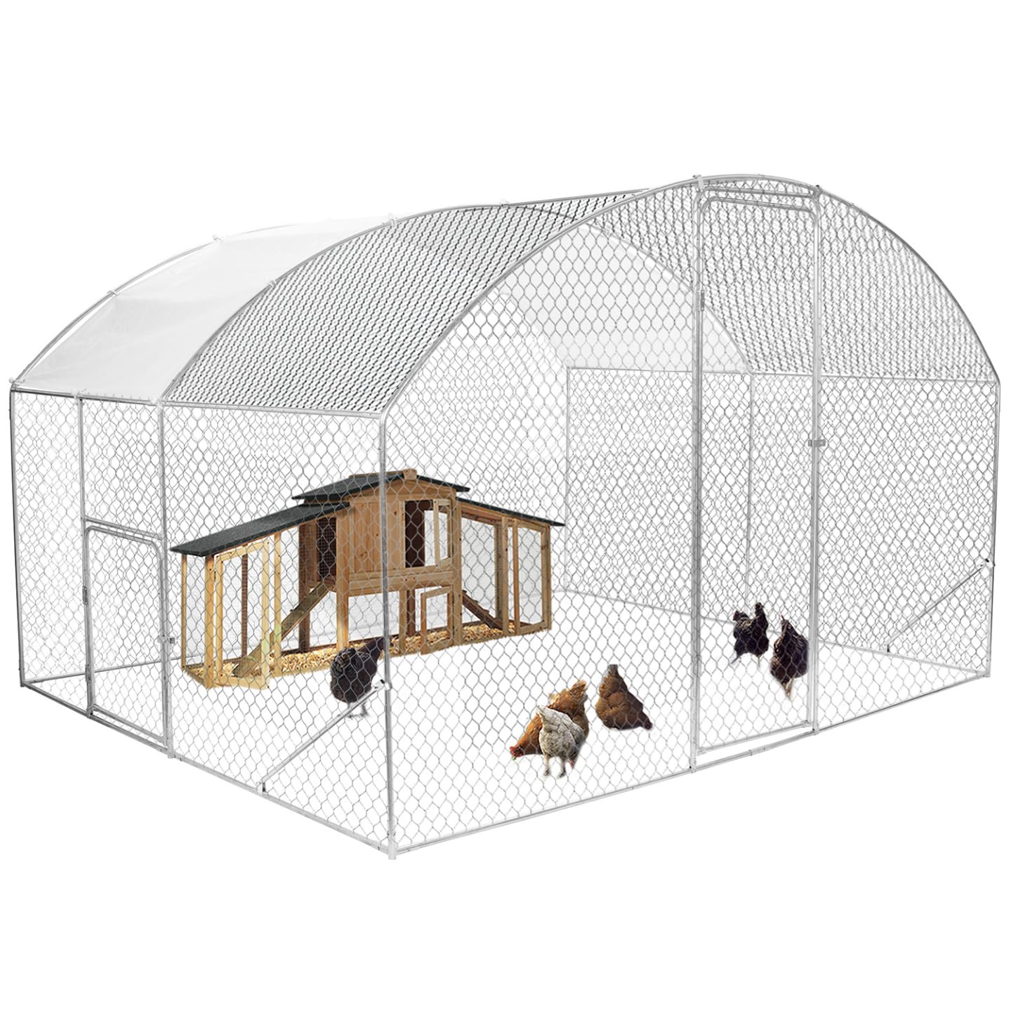IDMarket - Recinto gallinero cúpula 7,​5 m² Parque de malla 3x2,​5 M con puerta lateral
