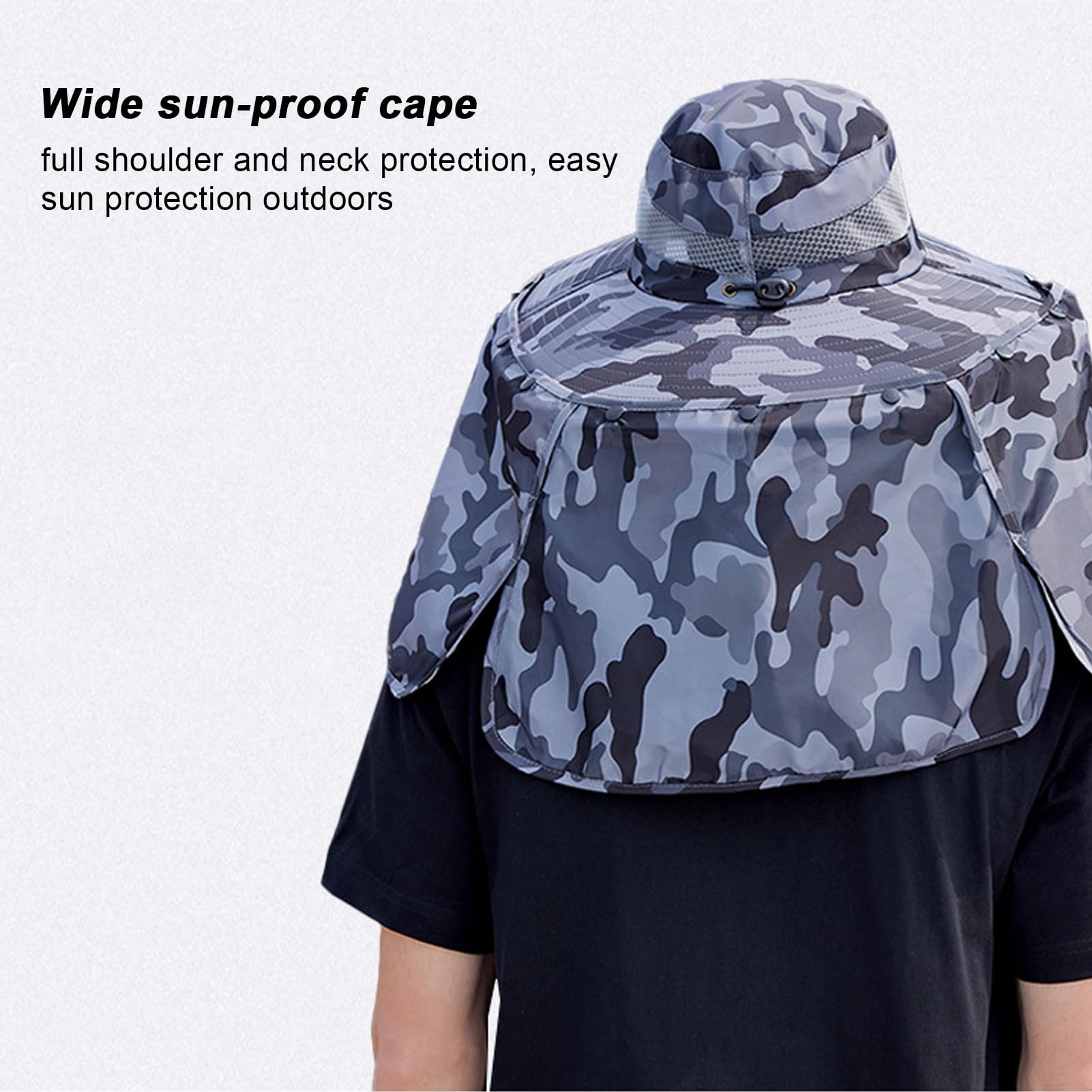 Chapeau avec Ventilateurs Solaires Chapeau de Pêche avec Large Bord