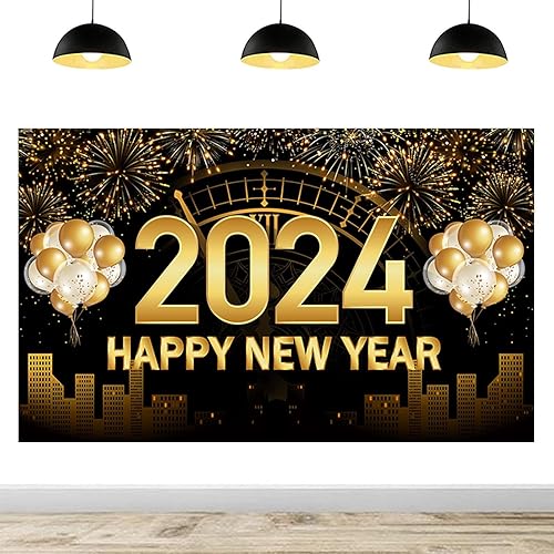 Miniatura 7 de Fondo de feliz año nuevo 2024 feliz año nuevo fondo de tela feliz año nuevo banner decoración fiesta familia foto fondo