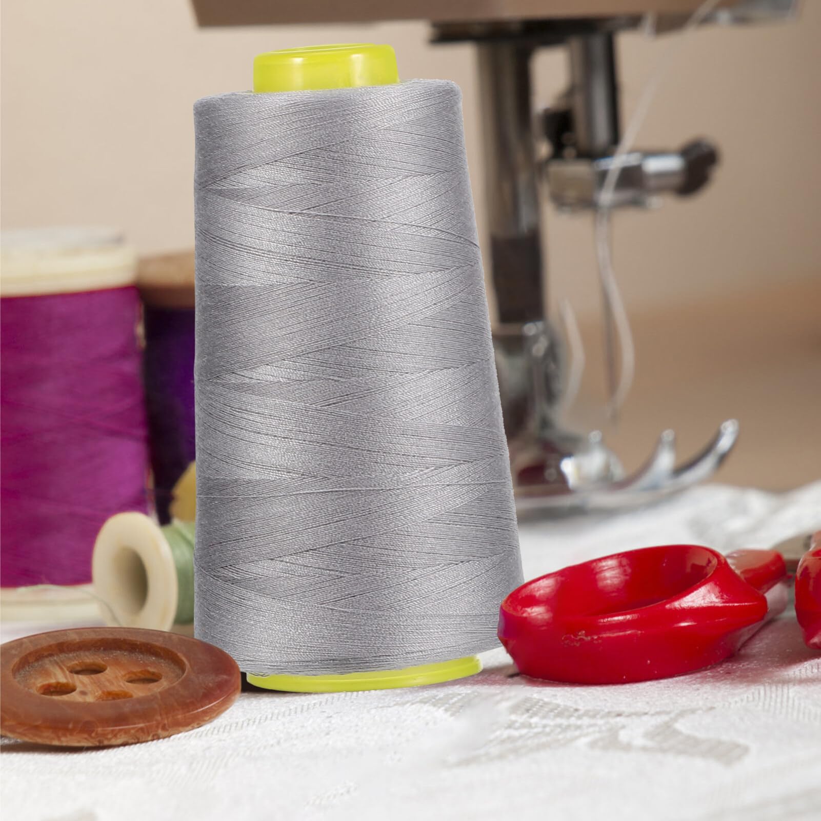 SHINEOFI Hilo de Coser Colores Variados de Poliéster 6 Bobinas de 3000 Yardas para Máquina y Costura a Mano para Confección y Manualidades