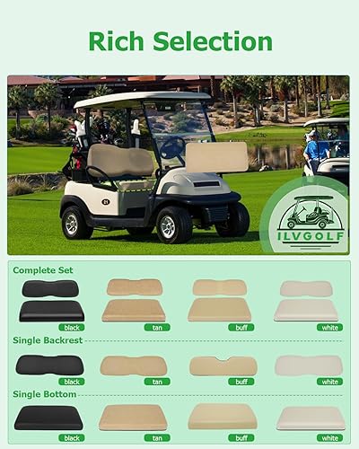 Miniatura 3 de Cojín inferior de asiento delantero para Club Car DS 2000.5-up, cojín de asiento delantero de carrito de golf, color marrón, cojín de repuesto