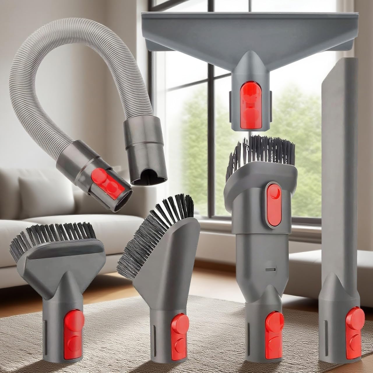 for Dyson Vacuum Attachments Parts Kit V8 V11 V15 V12 V10 V7 Gen5 Cordless Replacement Head, Deep Cleaning of Multi-Functional Accessories, Suitable for Various Settings Such as Homes & Cars VACUUM-ATTACHMENT-KIT-6