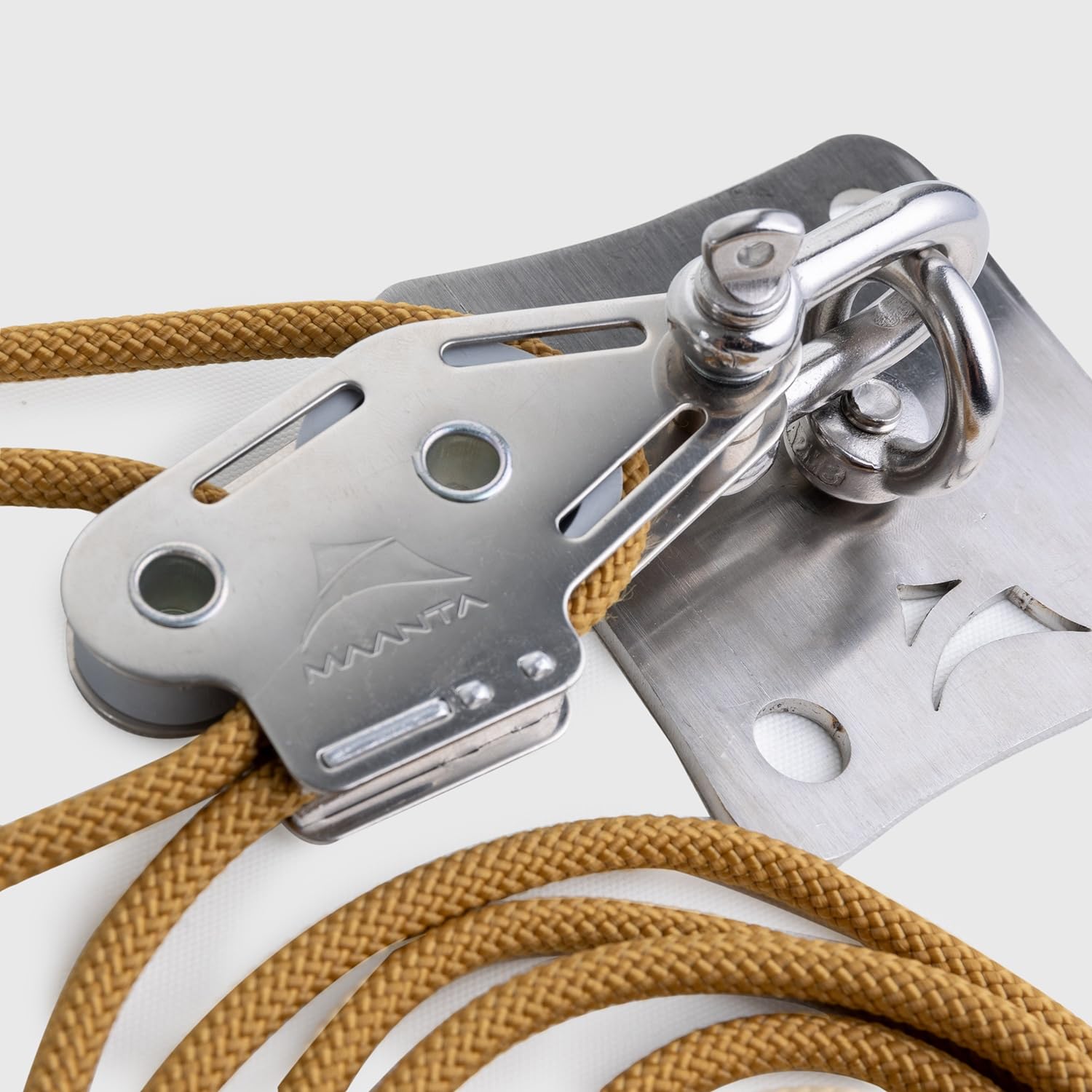 Ancoraggio a parete per vele ombreggianti (Acciaio Inox, Beige 1 Kit Parete)