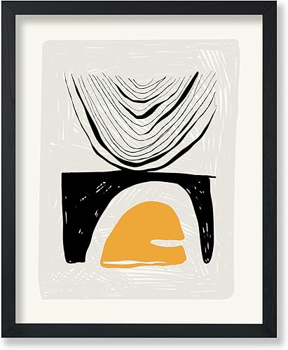 Miniatura 39 de Monem Art - Póster abstracto, impresión de dibujo de línea retro, arte moderno, arte negro y amarillo, arte moderno, arte bohemio elegante, arte Sin