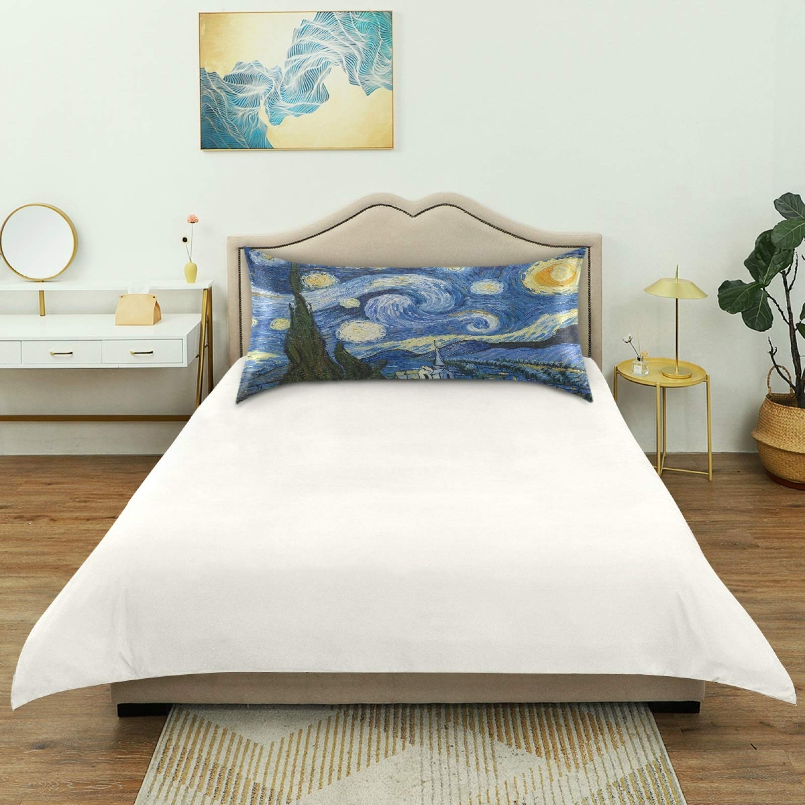 The Starry Night Pillowcase – Queen Size 20x30 Inch, Van Gogh Print, Soft Brushed Microfiber, Hidden Zipper, For Hair & Skin Care - View #12
