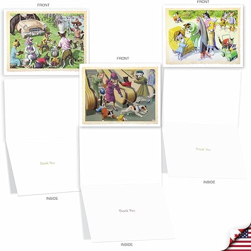 Miniatura 4 de The Best Card Company Juego de 10 notas de agradecimiento surtidas de 4 x 5.12 pulgadas con sobres (10 diseños, 1 cada uno) Cats Are People Too