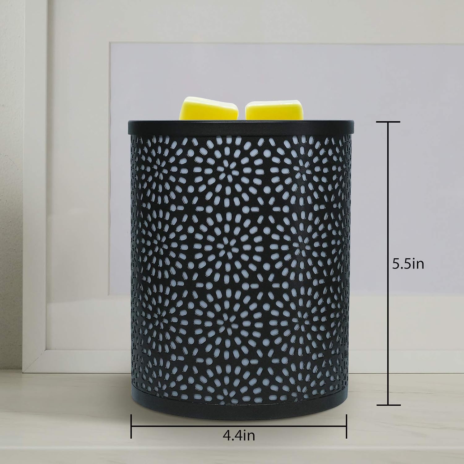 Electric Wax Melter Warmer Metal Wax Burner Bobolyn Wax Cube Melter Fragrance Warmer for Scented Wax & Essential Oil Burner (Daisy Carving)