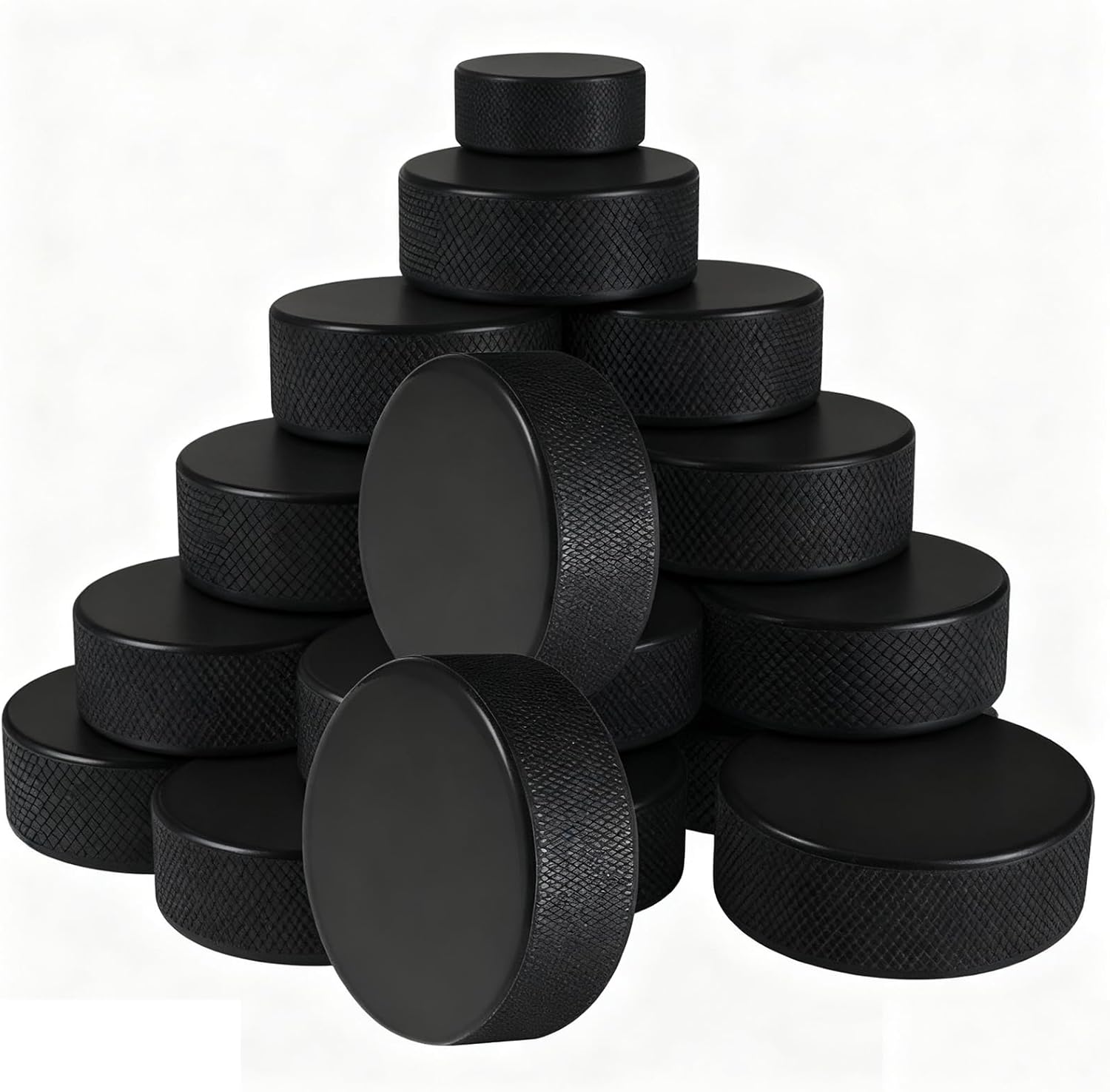 AceFox NHL Regulation Ice Hockey Pucks - 6oz Official Size 3"x1", 24-Pack Vulcanized Rubber for Training & Pro Games