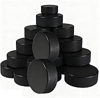AceFox NHL Regulation Ice Hockey Pucks - 6oz Official Size 3"x1", 24-Pack Vulcanized Rubber for Training & Pro Games