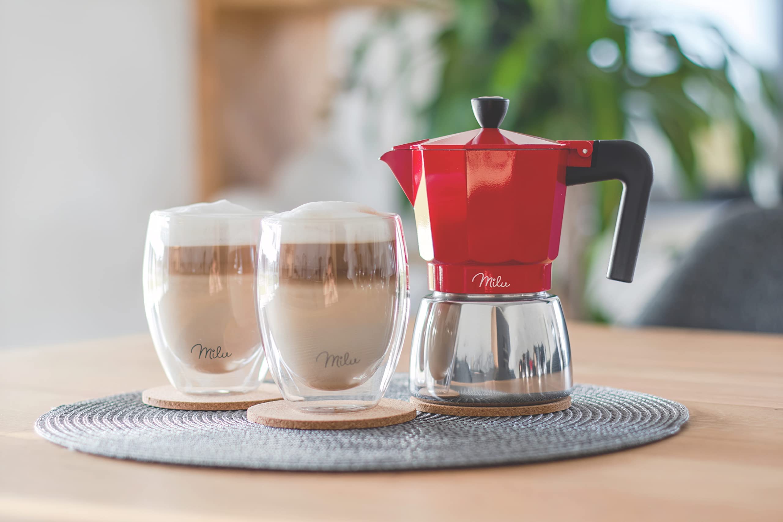 Ecoroyal Espressomachine, roestvrij staal, geschikt voor inductie, geschikt voor 1 tot 6 kopjes, 200-300 ml, mokkakan, espresso-kooktoestel, zonder aluminium, 200 ml