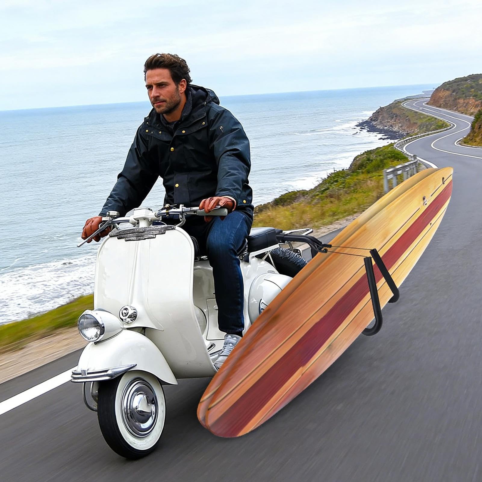 Portátil Soporte Para Tabla De Surf En Moto Soporte Ajustable Y Portátil | Portasurf para Bicicleta Portátil Para Scooter Motocicleta Y Bicicletas De Carretera O