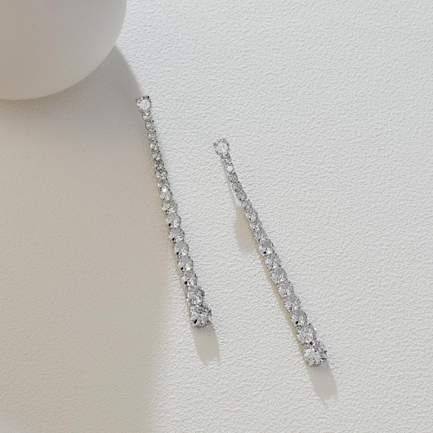 Simulated Diamond Long Dangle Earrings for Women Cubic Zirconia Drop Statement Earrings for Party Wedding Homecoming Costume - Image 2