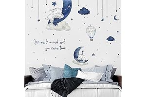 Yovkky Watercolor Elephant Wall Decals for Baby Boy Nursery