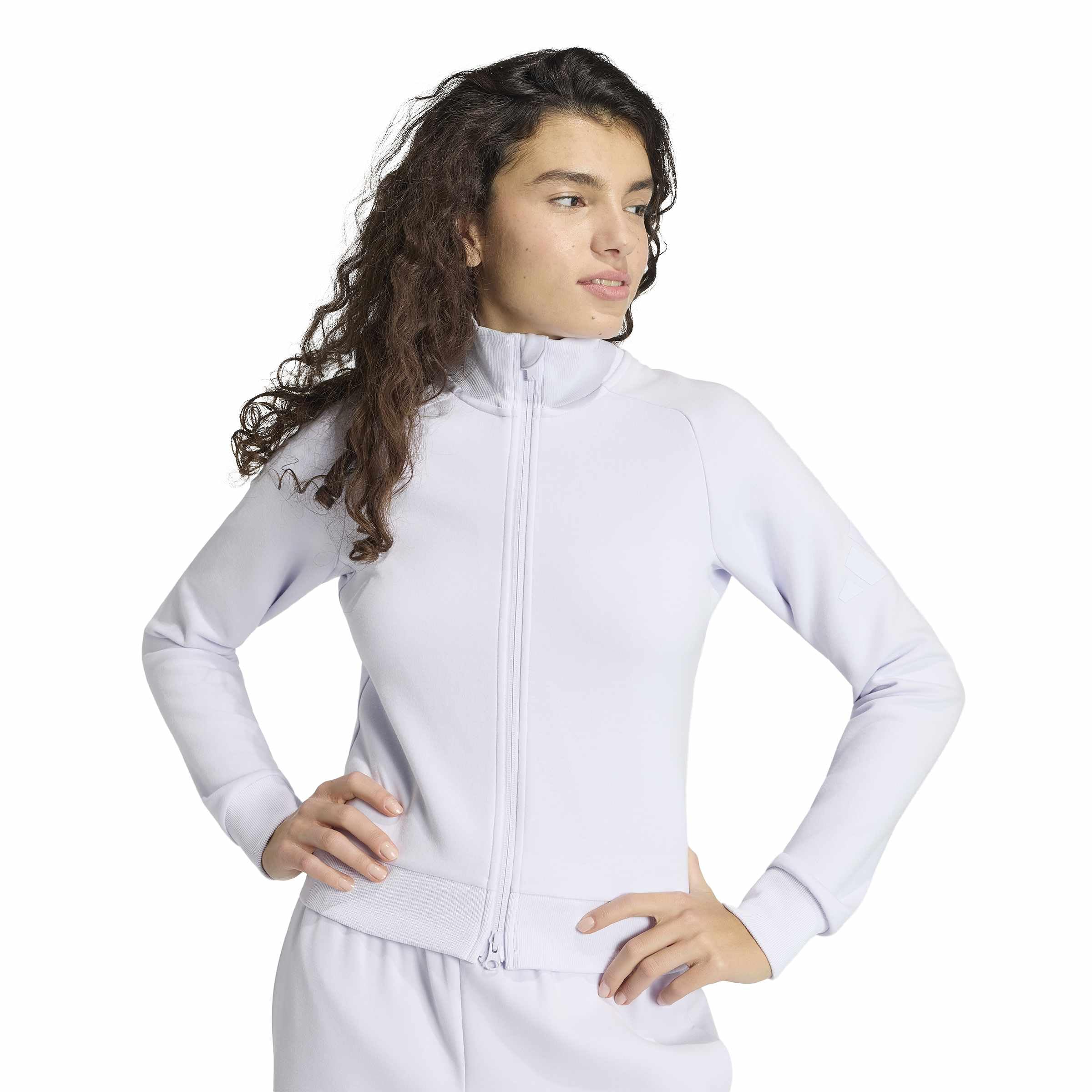 adidas Kobiety Soft Lux Slim Track Top Sweatshirt, Frozen Purple, S