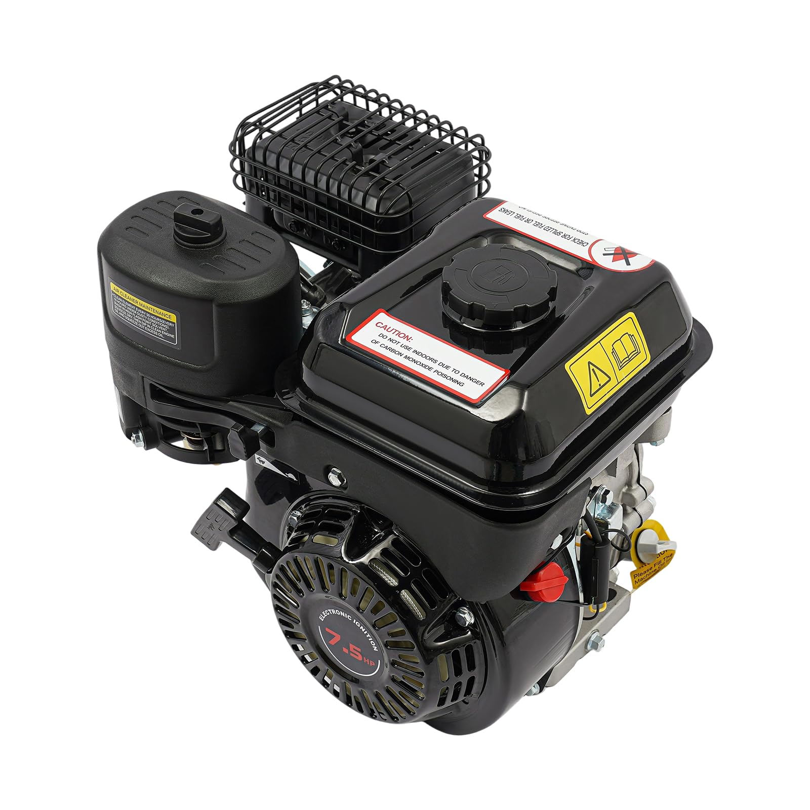 Motor de gasolina de 7,5 CV de 4 tiempos, 212 CC 3600 rpm, motor estacionario, motor industrial, duradero, bajo consumo de combustible, refrigeración por aire, motor Go Kart motor de repuesto, motor