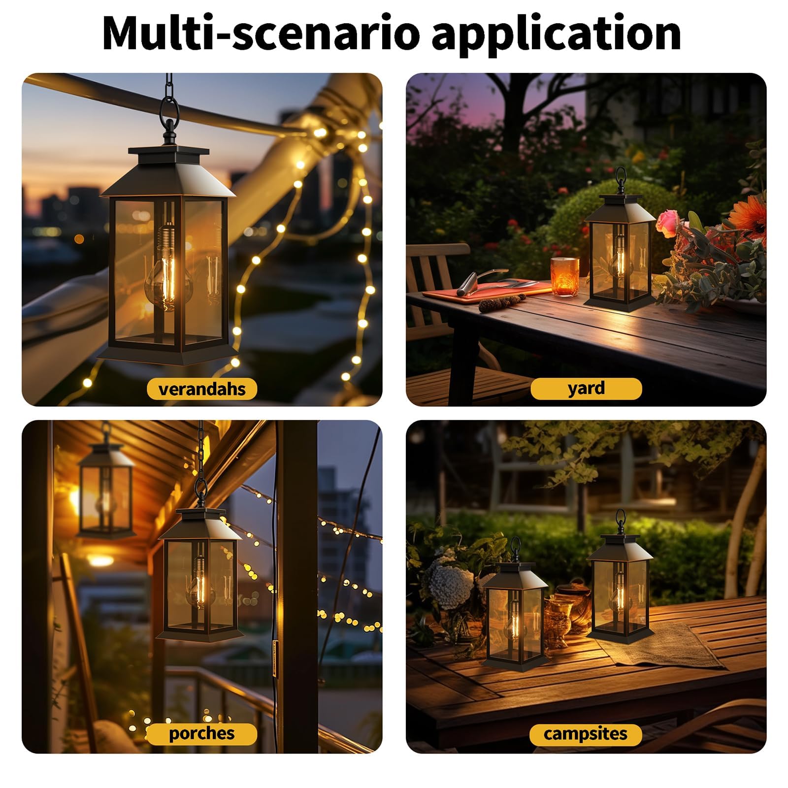 Solarlaternen für den Außenbereich, hängende Glas-Solarleuchten, wasserdicht, Dual-Power-Solarleuchten und 2 x AA-Batterien, für Veranda, Terrasse, Hof und Indoor-Tisch oder Kaminsims, 2 Stück