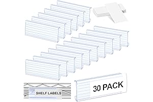 30 Pre-Printed Wire Rack Labels for 1-1/4" Shelves