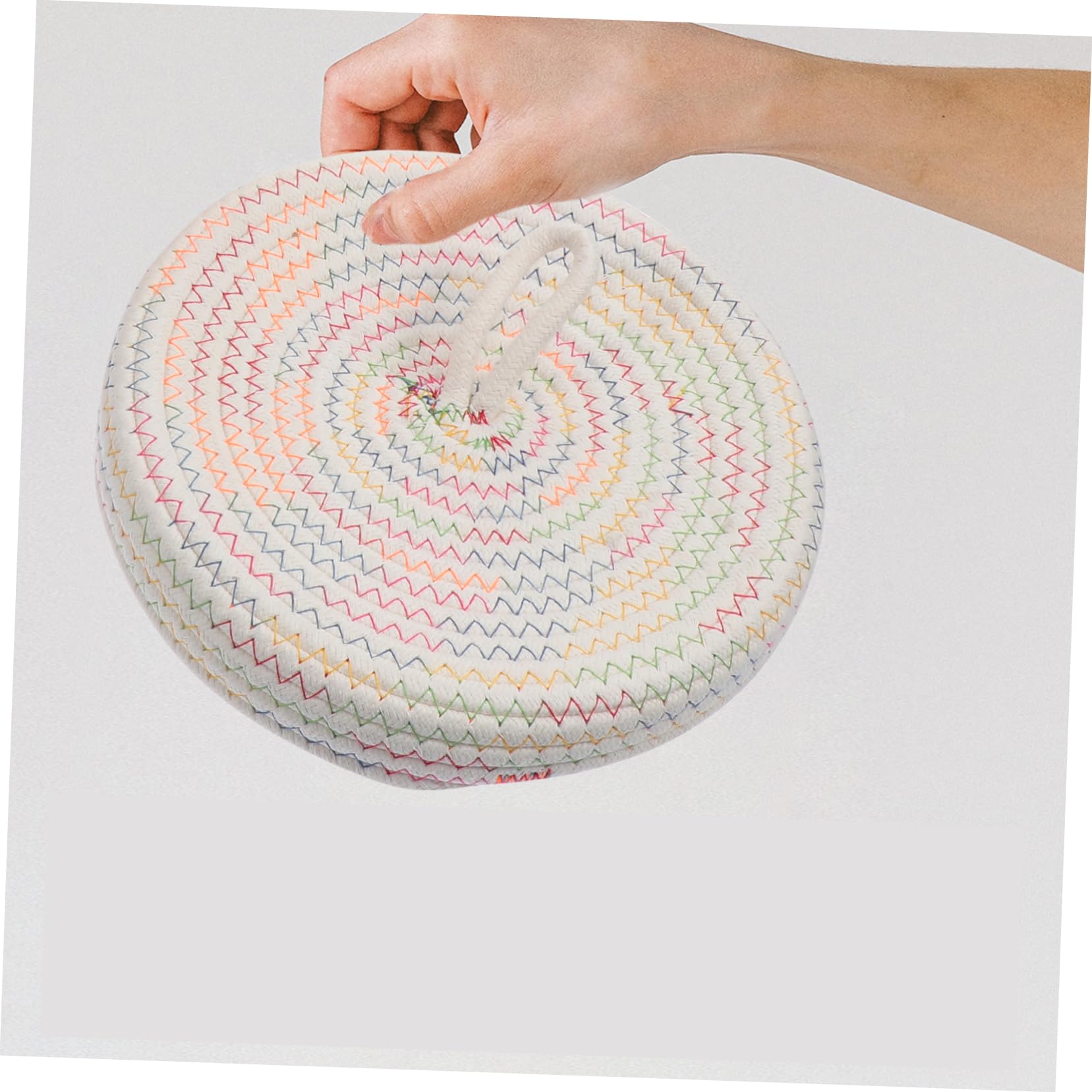 PRETYZOOM Cesta Organizadora con Tapa de Cuerda de Algodón 22x14 Cm