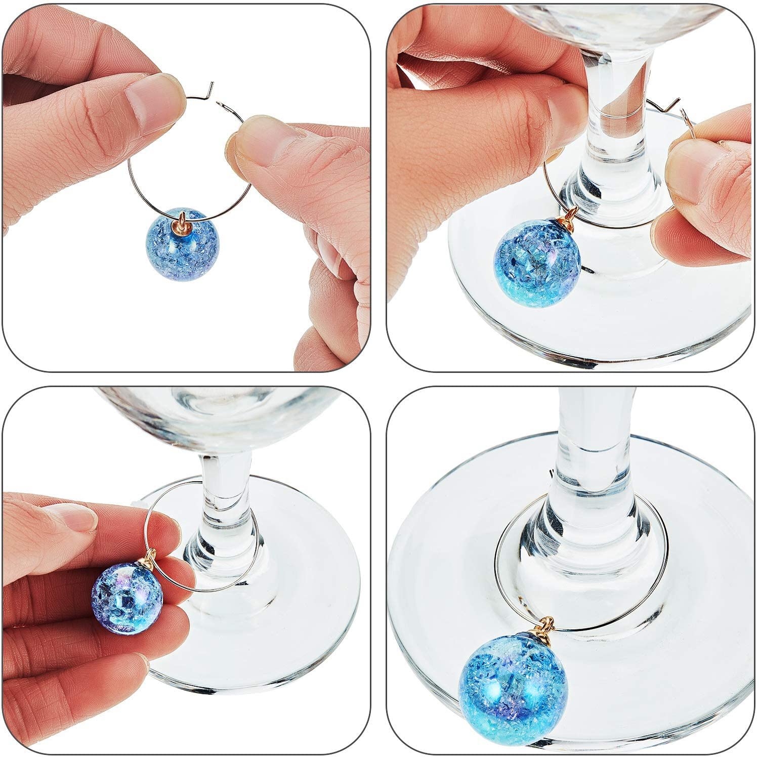 OOTSR 26 Stück Weinglas Anhänger Alphabet - Bunte Glasmarkierer Für Partys