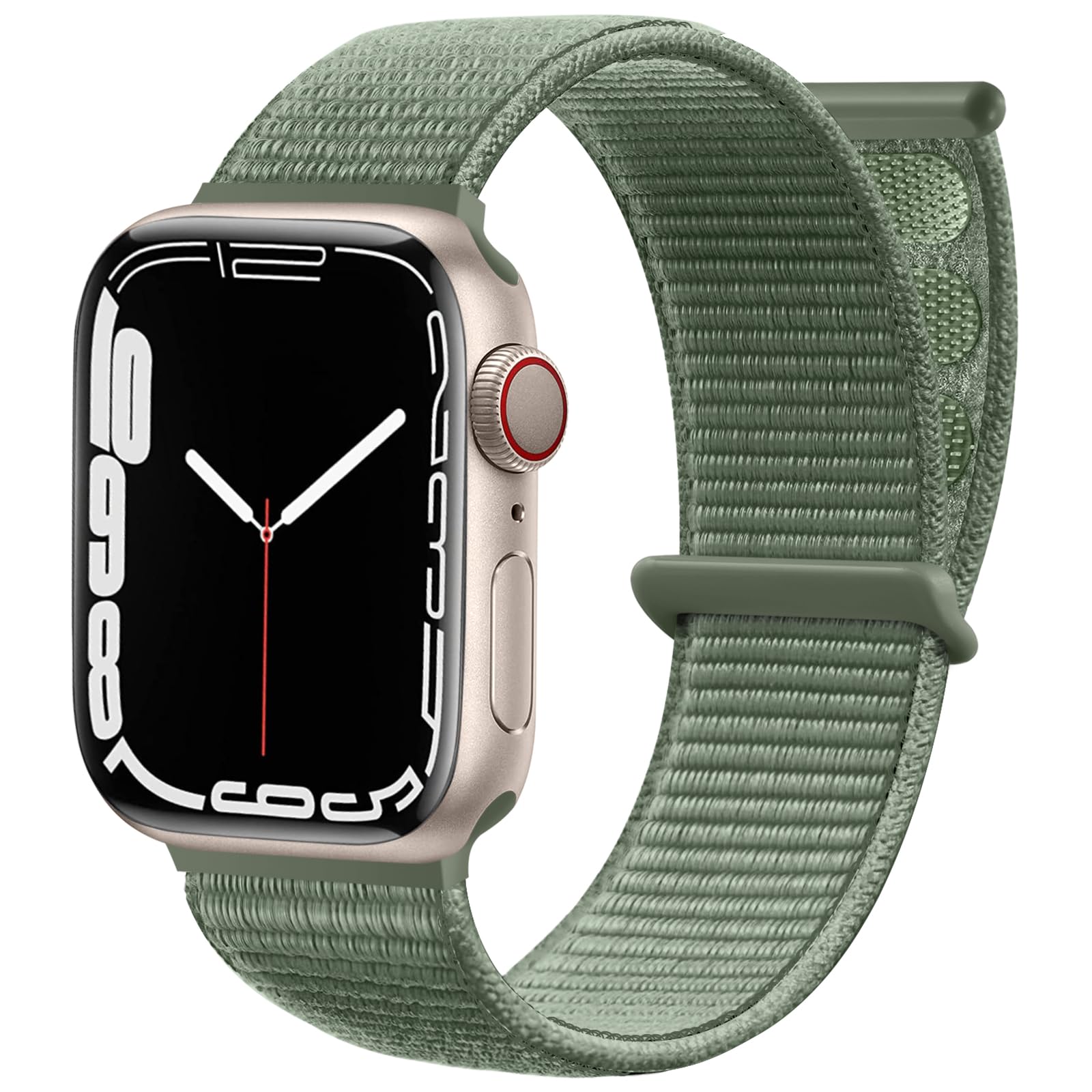 Maledan Nylon Cinturino Compatibile con Apple Watch Cinturino 38mm 40mm 41mm 42mm 45mm 49mm, Regolabile Sport Cinturino Compatibile con iWatch Series 9 8 7 6 5 4 3 2 1 SE, 38mm/40mm/41mm, Verde Pino