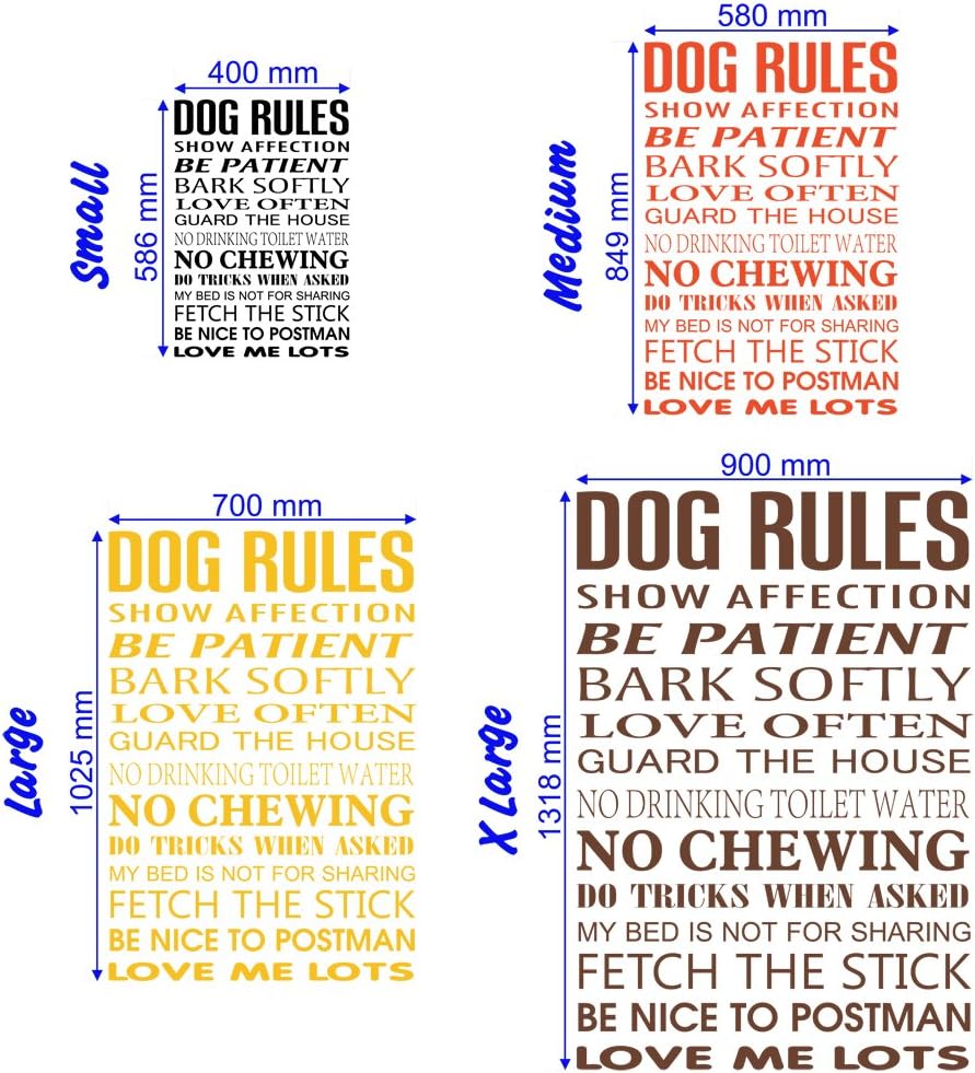 Dog Rules Wall Decal Quote Sticker Lounge Kitchen Dining