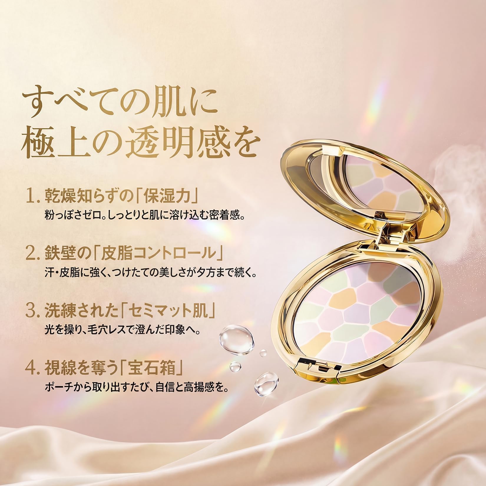 【魔法の粉】オートニュアンス プレストパウダー 本体セット (I番) 8.8g 透明感 毛穴カバー セミマット - 3