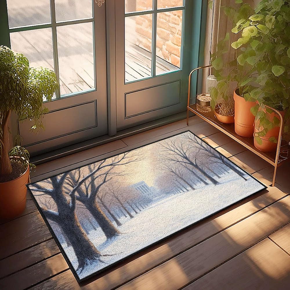 Paillasson automne paysage d'hiver tapis de cuisine et tapis d'entrée intérieur