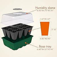 Vista 3 de Gardzen Juego de 10 propagadores de jardín, kits de bandejas de semillas negras con 120 celdas, bandejas de inicio de semillas con cúpula y base