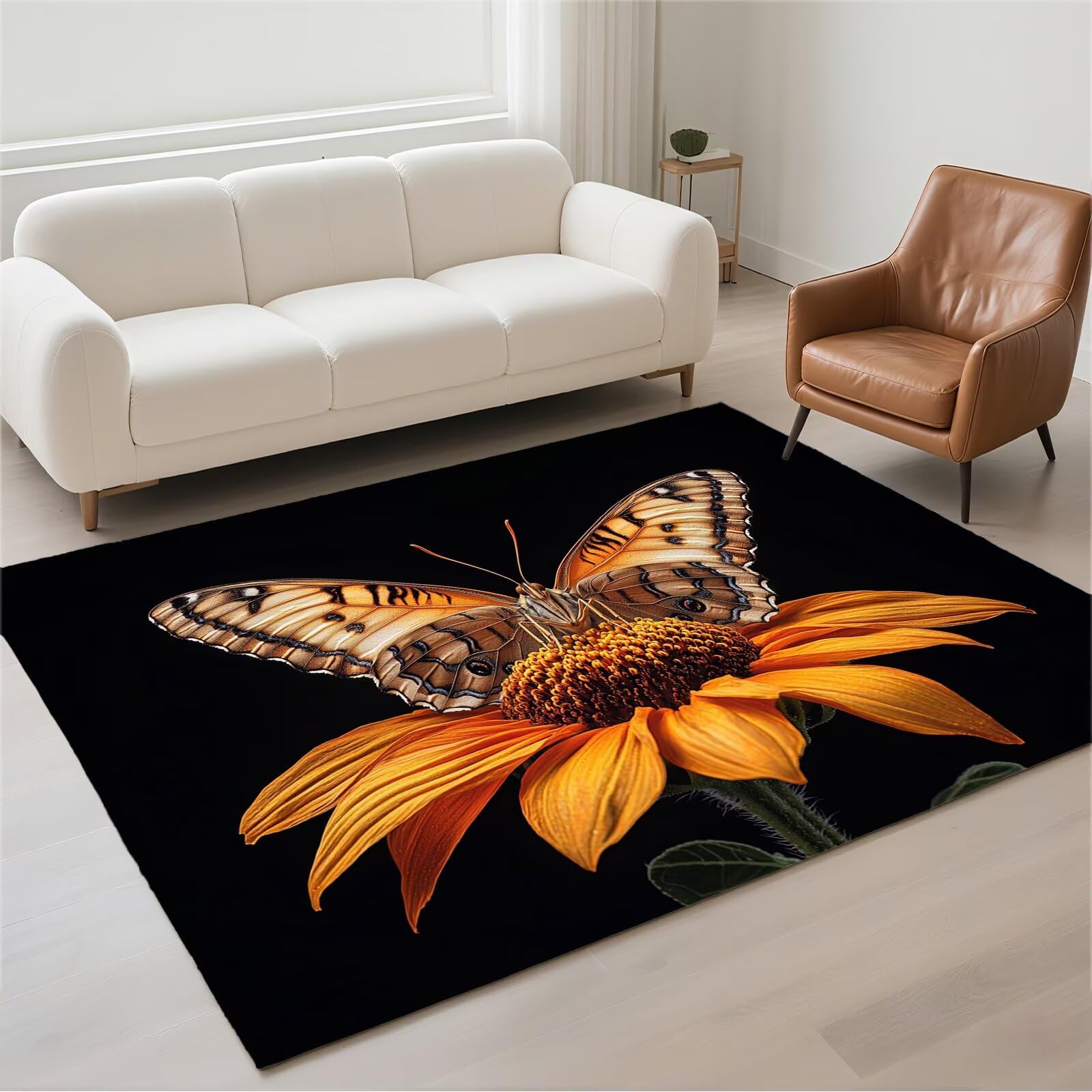 Tapis en pile bouclée douce 160x230cm moderne avec envers antidérapant