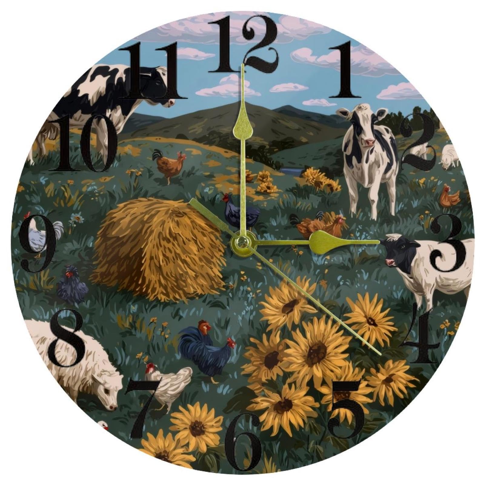 Horloge murale silencieuse à quartz ronde pour maison école et bureau