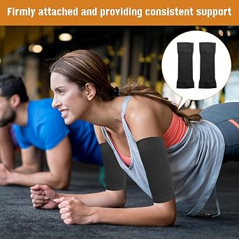 Compression Sleeve Arm, 2 Pair Arm Compression Sleeves for Women, Arm Sleeves, Arm Support for Lymphedema,Varicose Veins,Swelling, Arminjury,Do Yoga, Exerci, Sports(Black, Flesh Color)