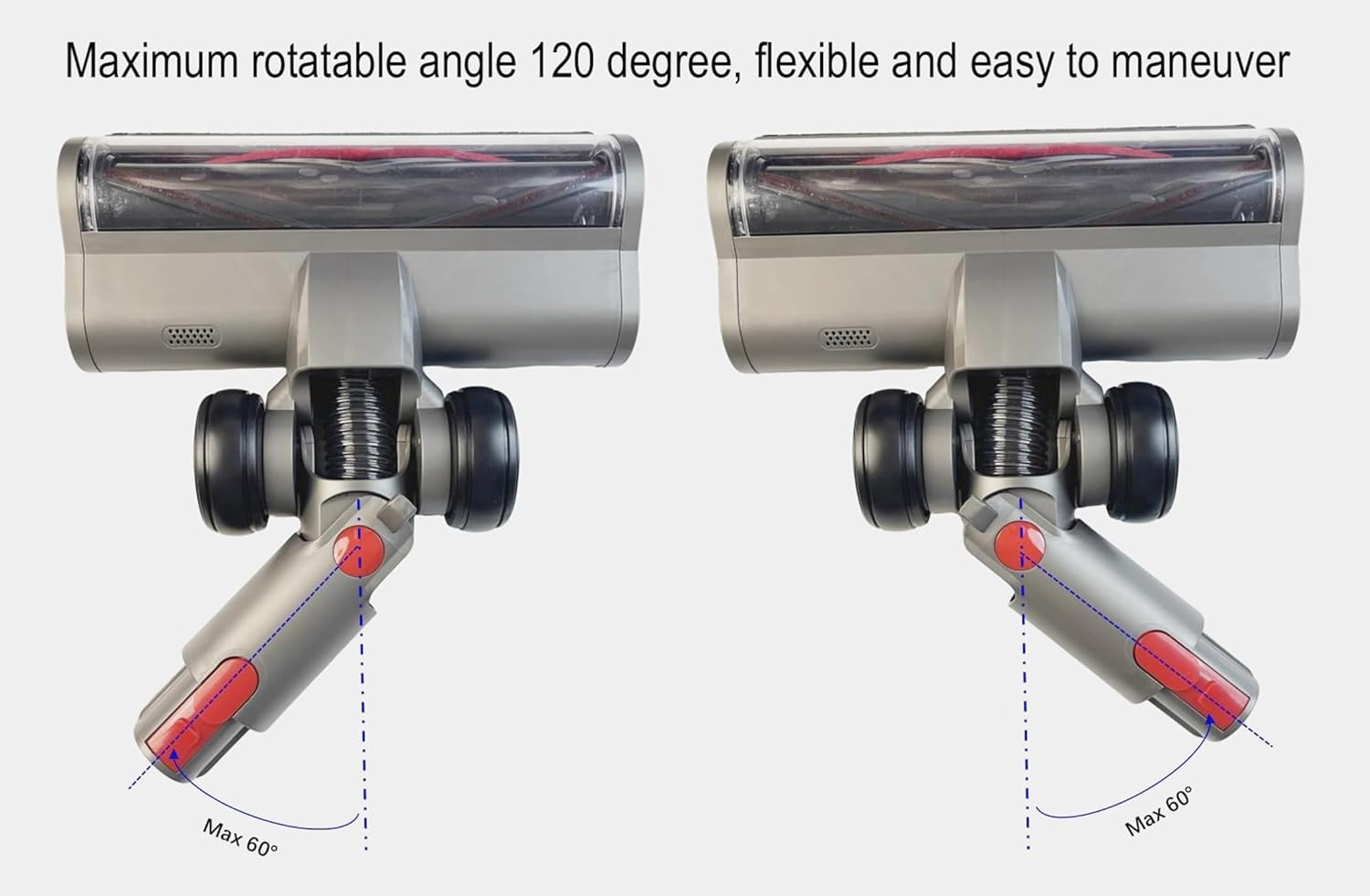 Vacuum Cleaner Head, Compatible with V7, V8, V10, V11, V15 Models, 255 mm/10 inch Width, 4 Illumination LEDs, Cleaner Head Replacement for Carpets, Hardwood Floor and Marble/Ceramic Tile Floor