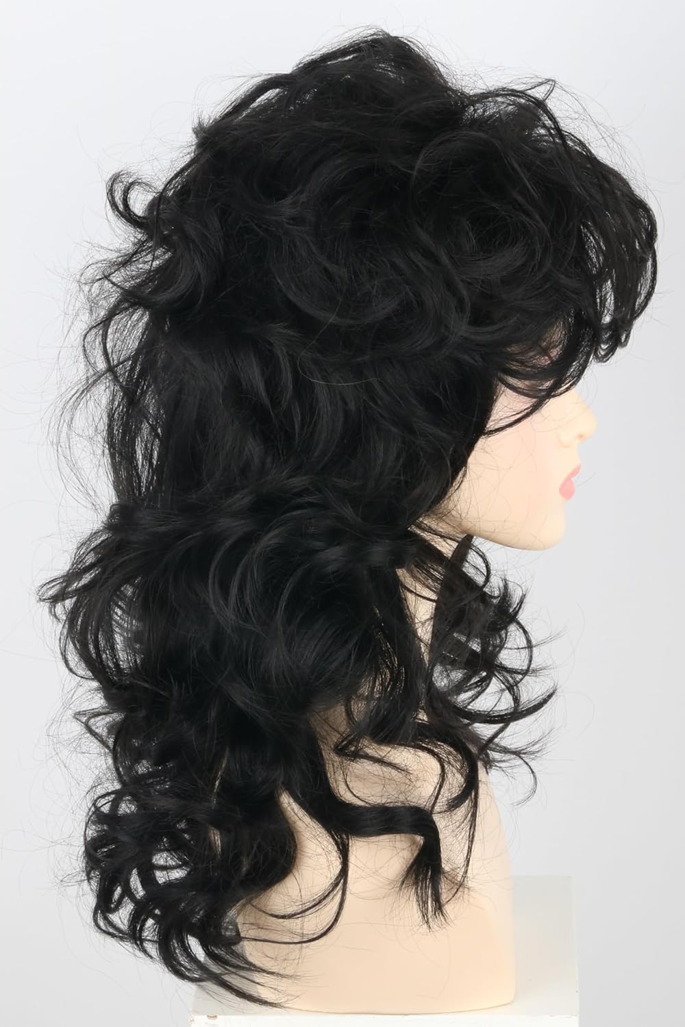 Women's Wigs 70s 80s Fashion Singer Wigs Black Long Curly Beehive Wigs for Halloween Costume Party Wig - Image 6